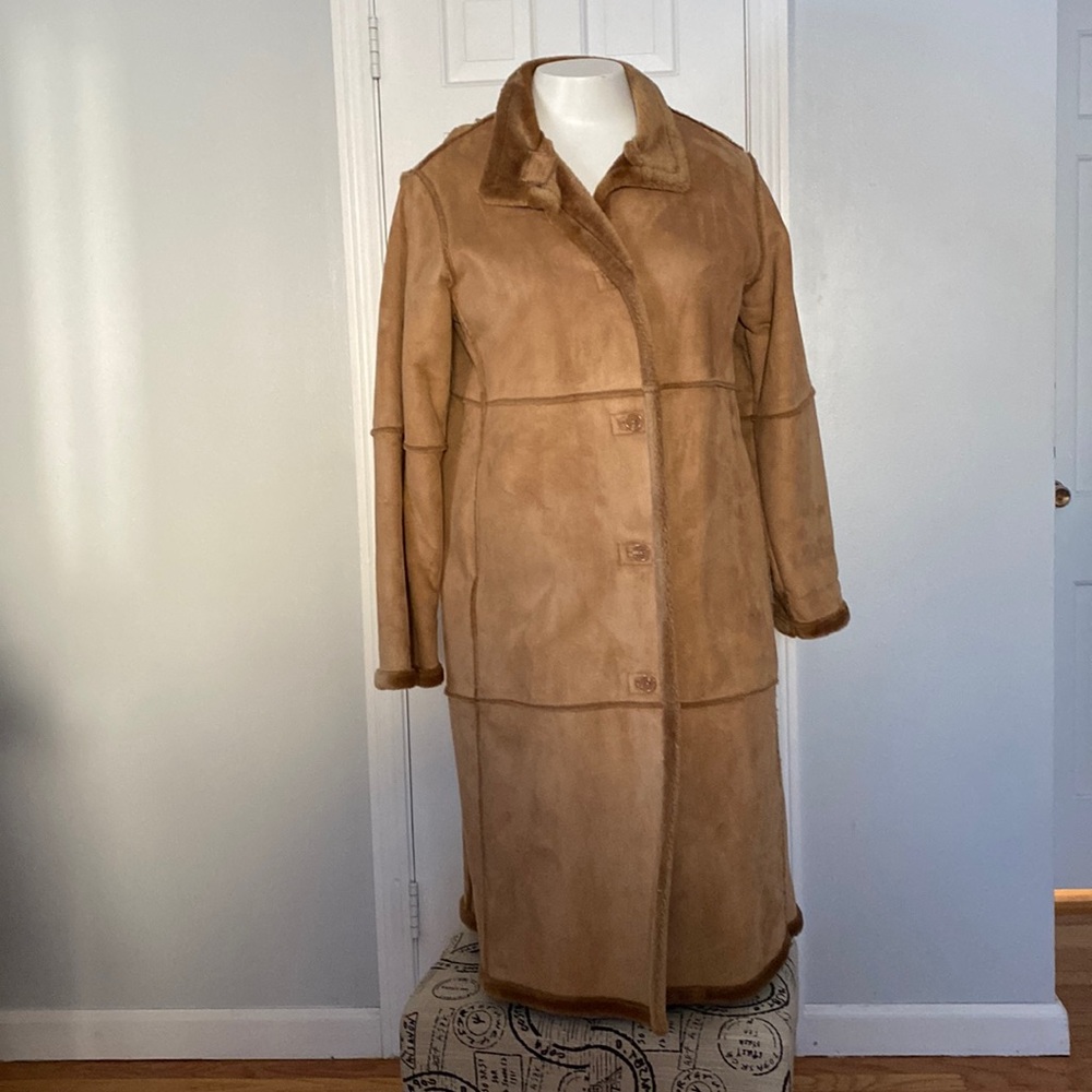 CENTIGRADE OUTERWEAR FAUX SUEDE AND FUR COAT